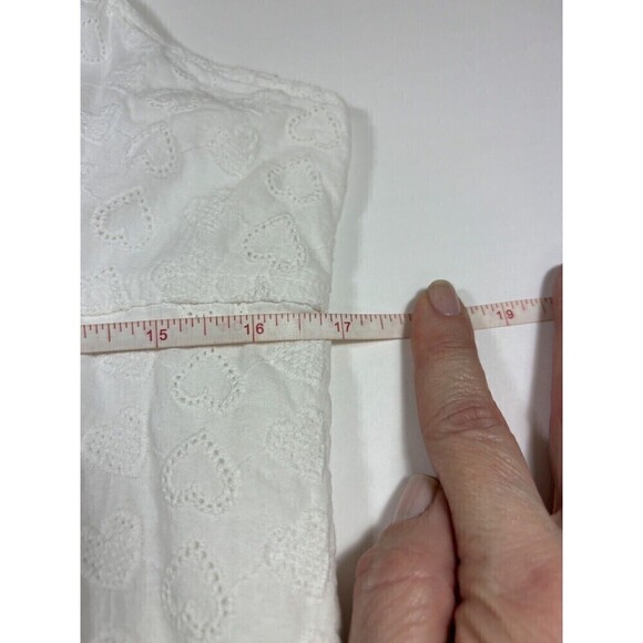 LPA Janina Sundress Summer Dress White Large Heart Eyelet Cut Out Back - Picture 7 of 13